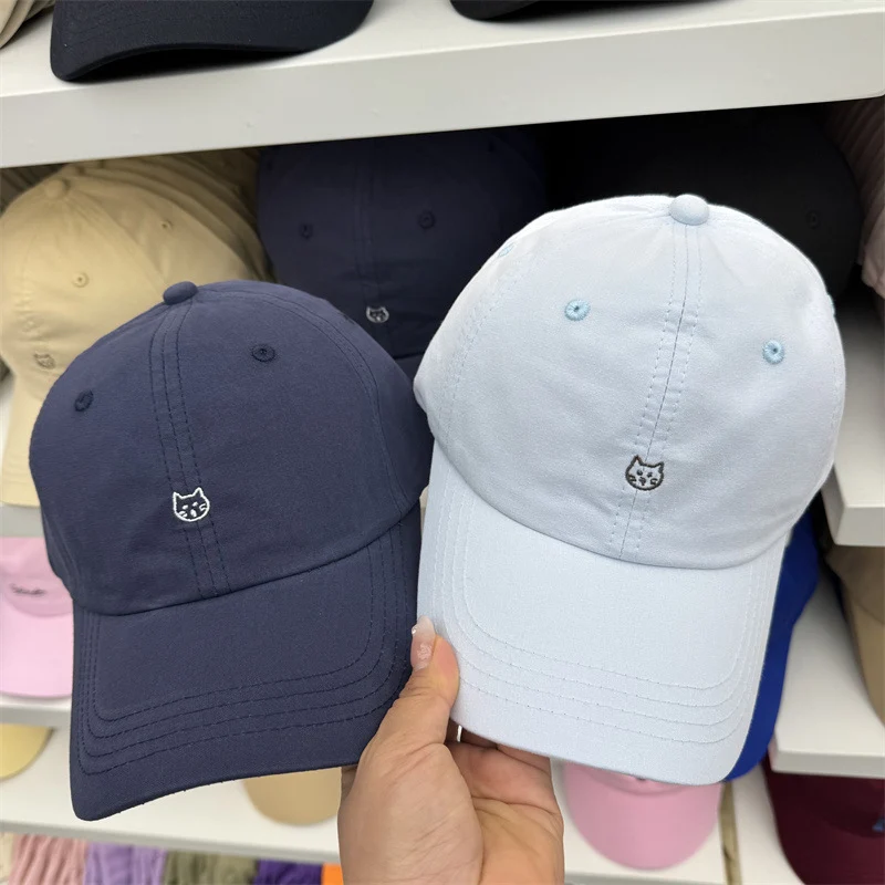 Damen Baseball-Cap aus Baumwolle mit Katzen-Stickerei Skanto
