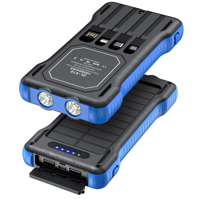 Solar Powerbank mit integriertem LED-Licht Skanto