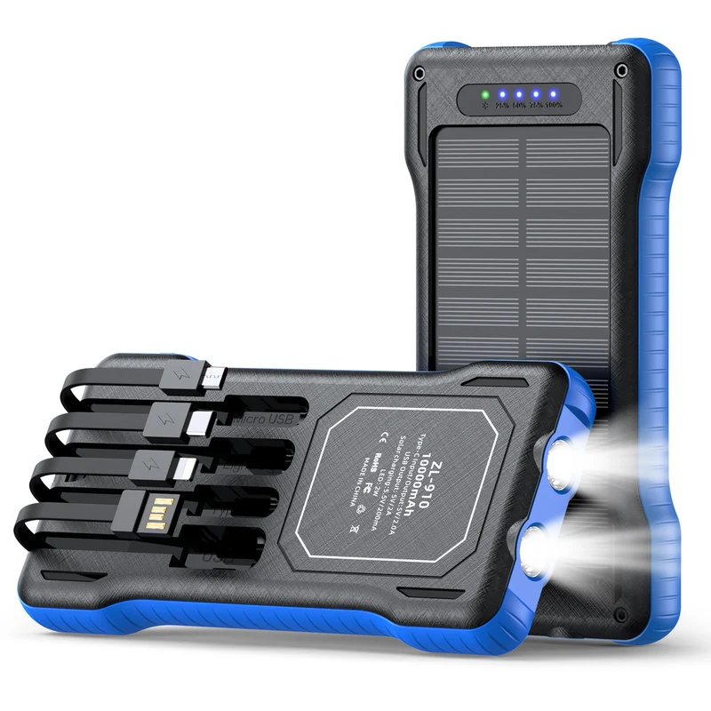 Solar Powerbank mit integriertem LED-Licht Skanto