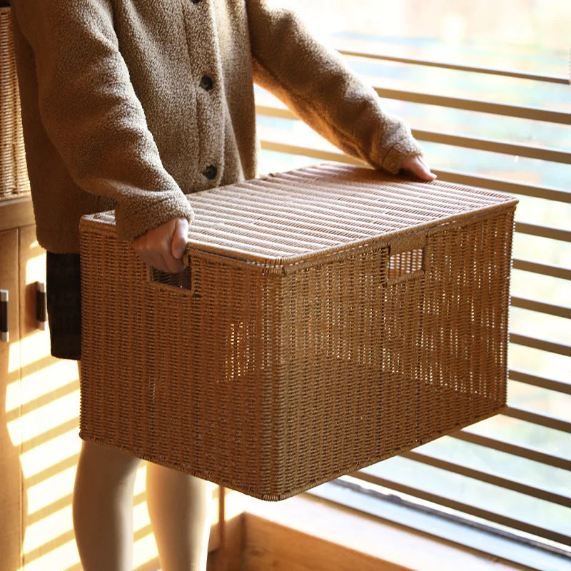 Dekorative geflochtene Aufbewahrungstruhe Skanto