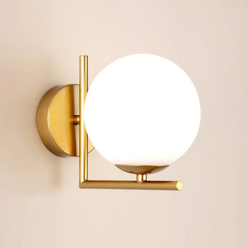 Moderne runde Glas-Kugel-Wandleuchte – Elegante Wandhalterung für Schlaf- & Wohnzimmer | Skanto