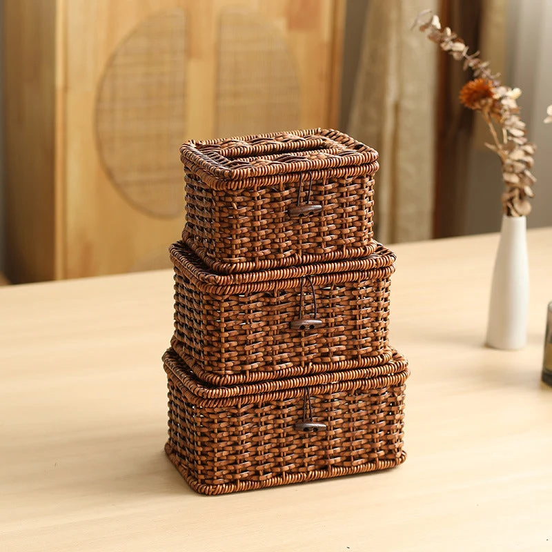 Handgefertigte Rattan-Aufbewahrungsbox Skanto