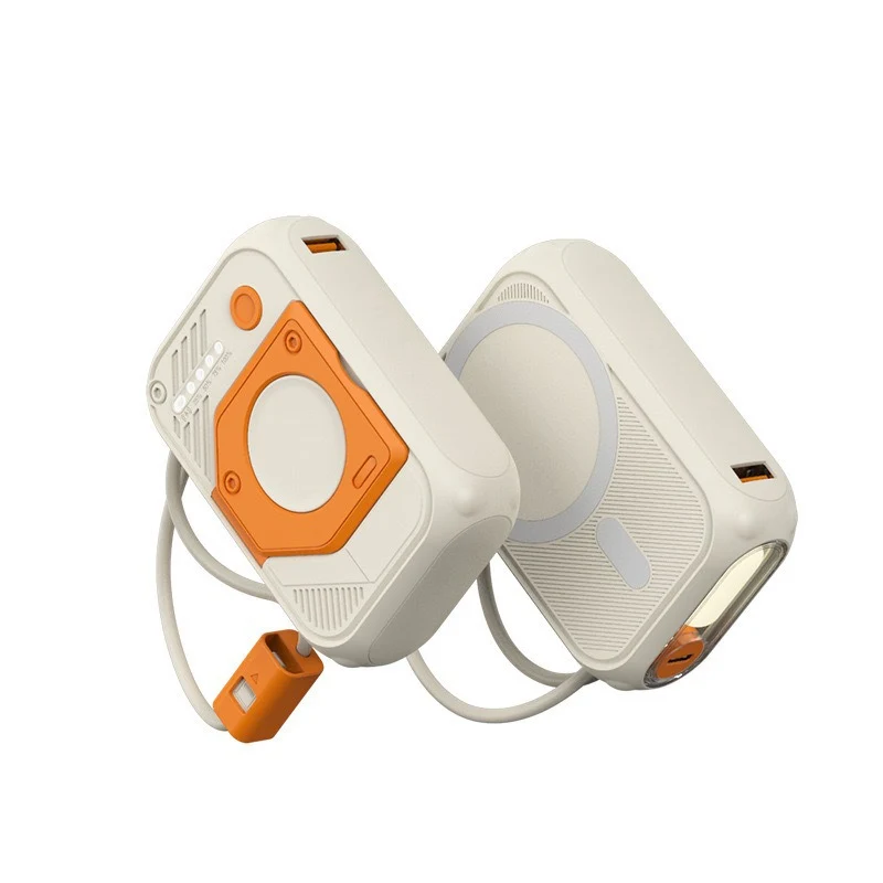 Multifunktionale Powerbank mit LED-Licht und integriertem Ladekabel Skanto