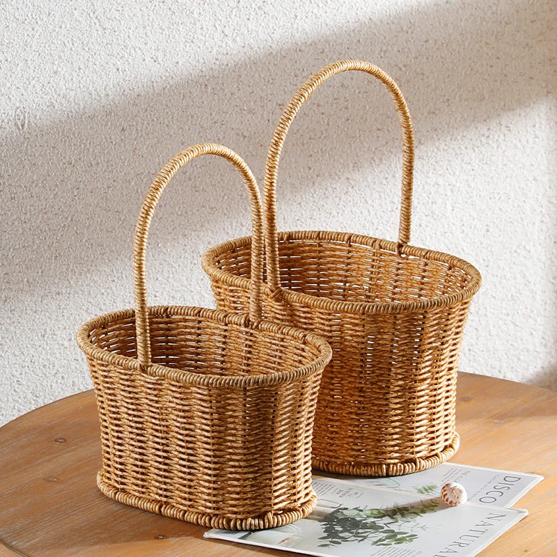 Dekorativer geflochtener Aufbewahrungskorb mit Pilzemblem Skanto