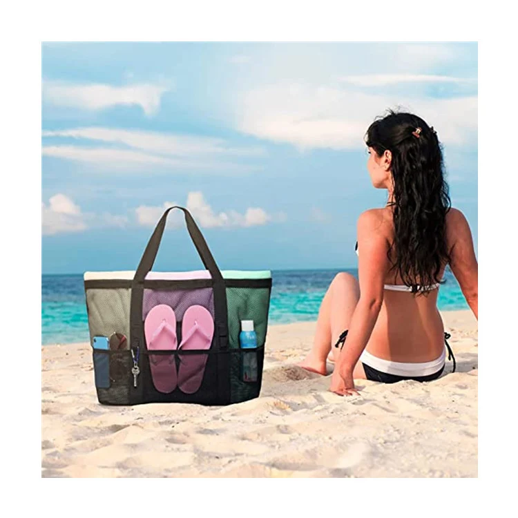Große Strandtasche aus atmungsaktivem Mesh-Material Skanto