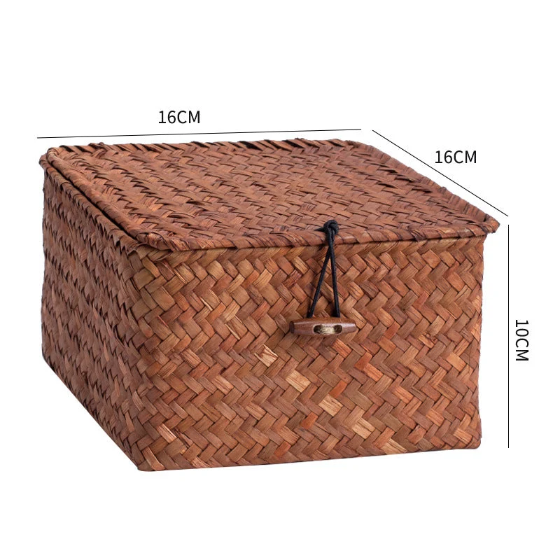 Handgewebte Aufbewahrungsbox mit Deckel Skanto