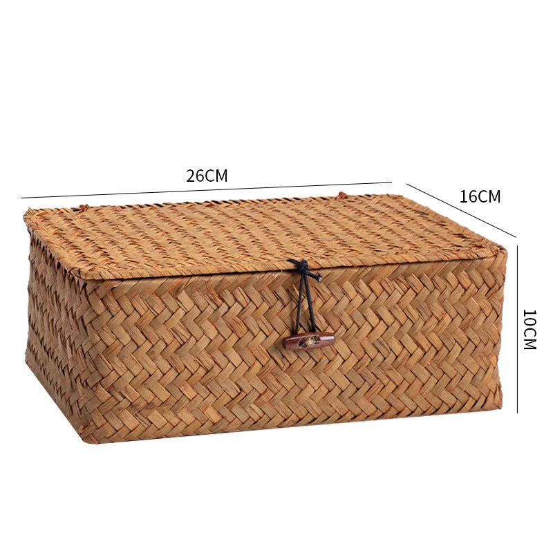 Handgewebte Aufbewahrungsbox mit Deckel Skanto