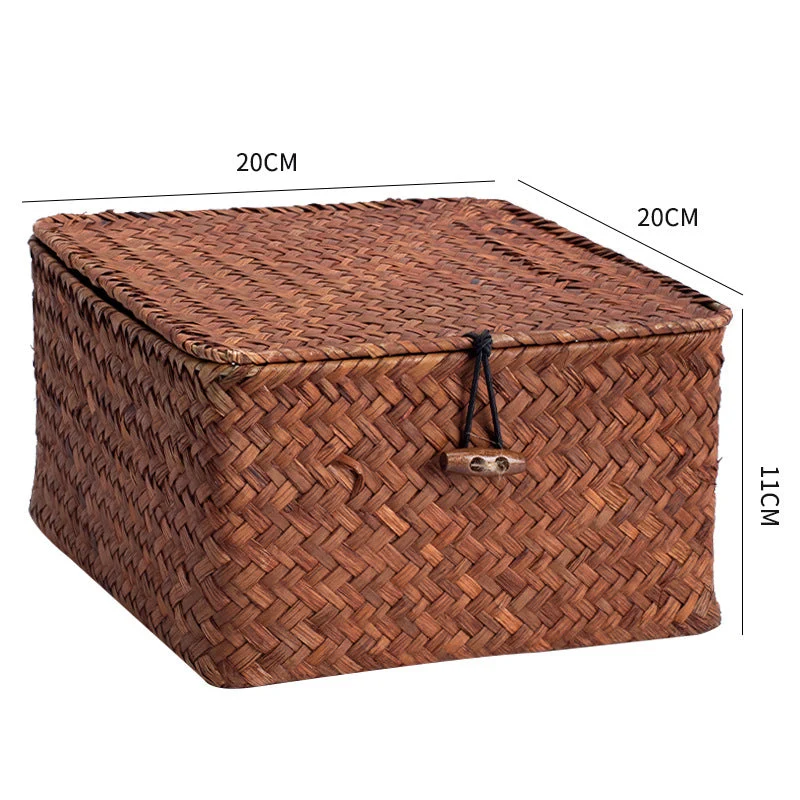 Handgewebte Aufbewahrungsbox mit Deckel Skanto