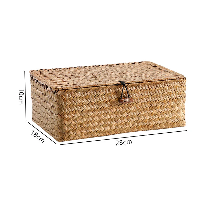 Handgewebte Aufbewahrungsbox mit Deckel Skanto