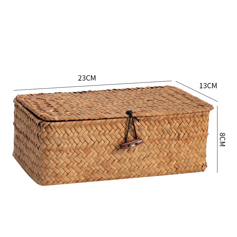 Handgewebte Aufbewahrungsbox mit Deckel Skanto