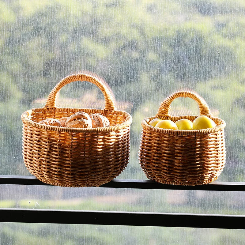 Handgewebter Aufbewahrungskorb mit ergonomischem Griff Skanto