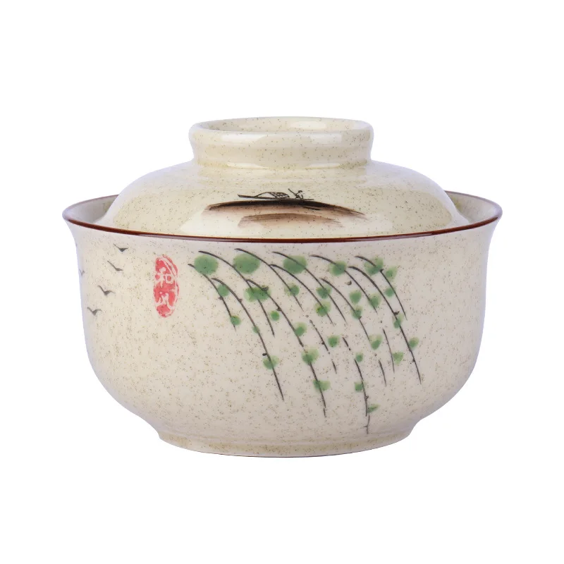 Ramen-Schale im japanischen Stil mit Deckel Keramik-Nudelschale Geschirr | Skanto