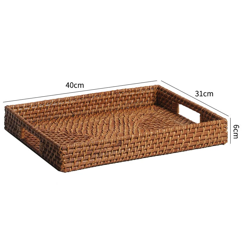 Handgeflochtenes Serviertablett mit ergonomischen Griffen Skanto