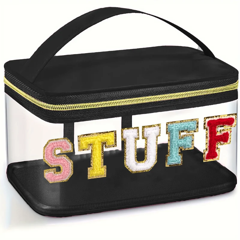 Transparente Kosmetiktasche mit Glitzerdetails Skanto