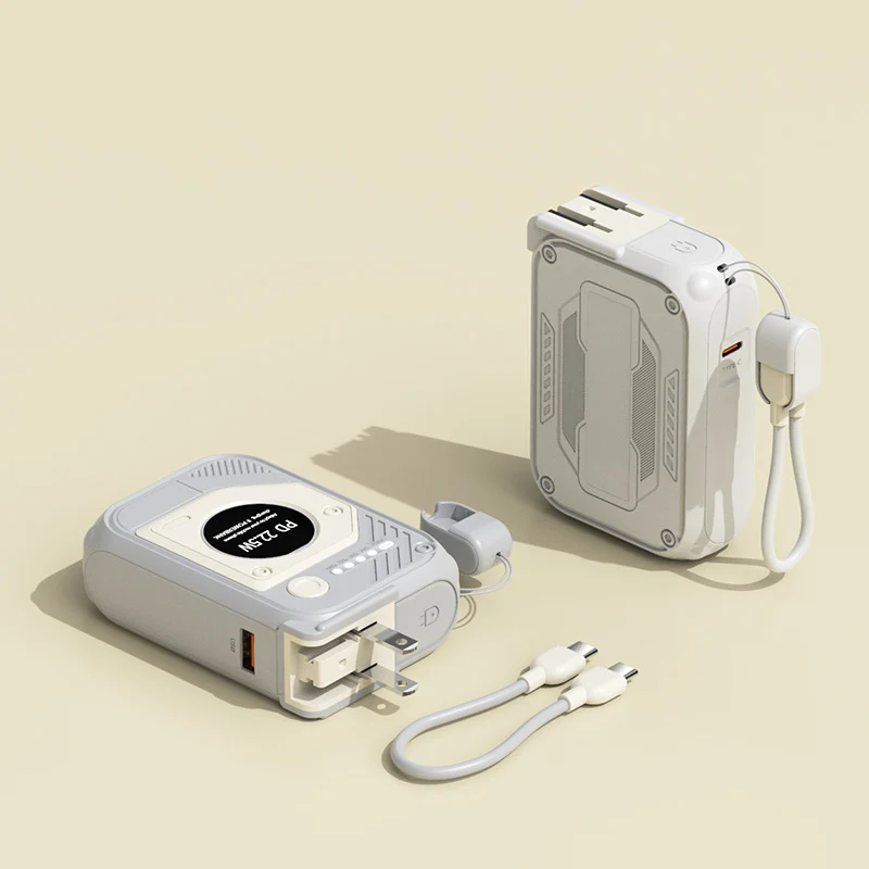 Tragbare Powerbank mit multifunktionalem, integriertem Ladekabel Skanto