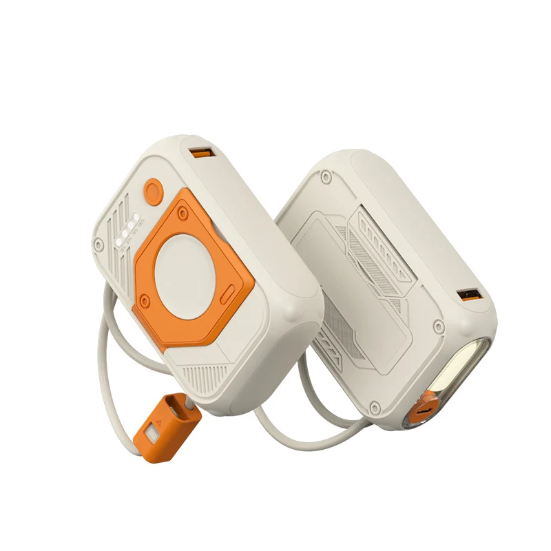 Tragbare Powerbank mit multifunktionalem, integriertem Ladekabel Skanto
