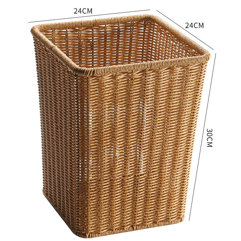 Rechteckiger handgeflochtener Rattan-Abfalleimer Skanto