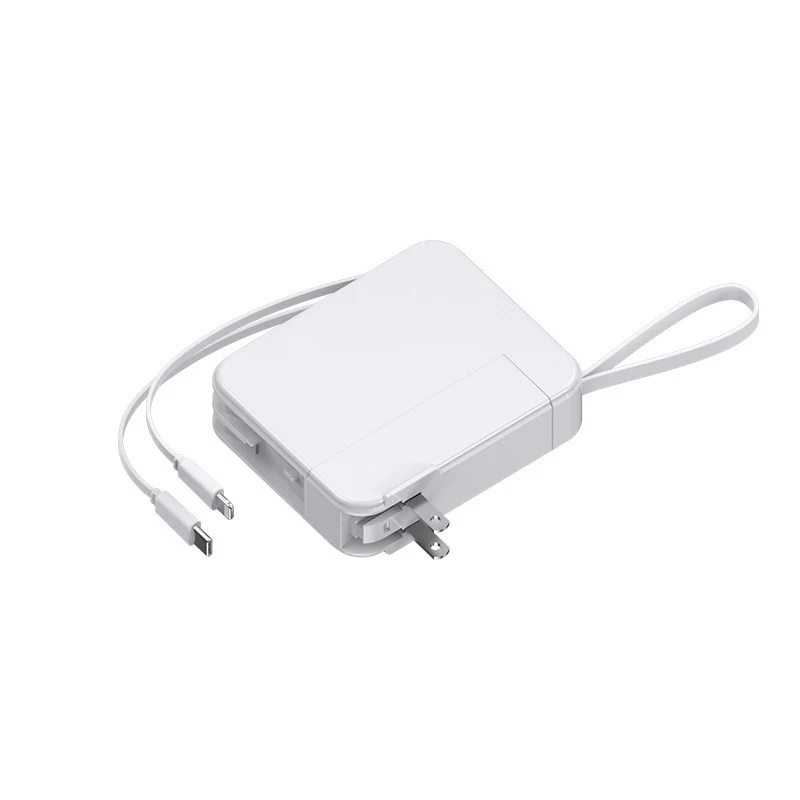 Tragbare Powerbank mit ausziehbarem Ladekabel und Digitalanzeige Skanto