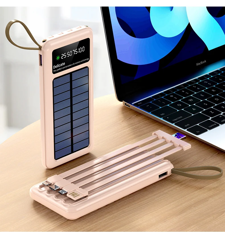 Solarladegerät mit multifunktionalen Ladekabeln Skanto
