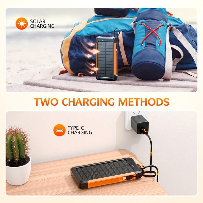 Solar-Powerbank mit Schnellladefunktion von Skanto
