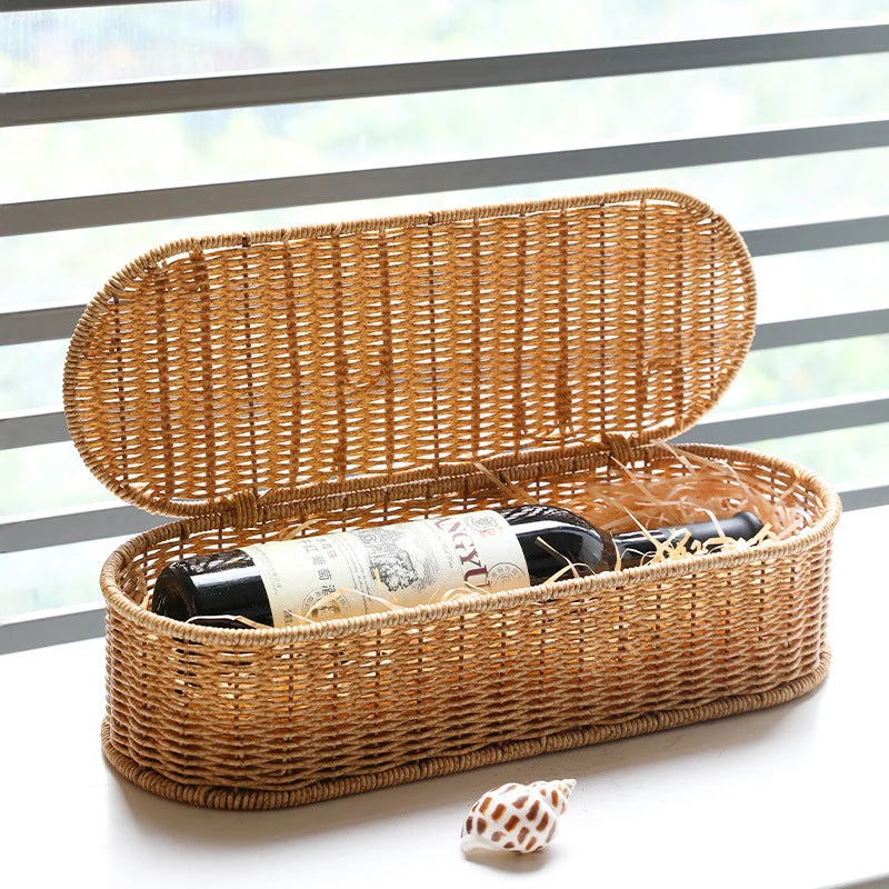 Handgemachter ovaler Rattan-Aufbewahrungskorb Skanto