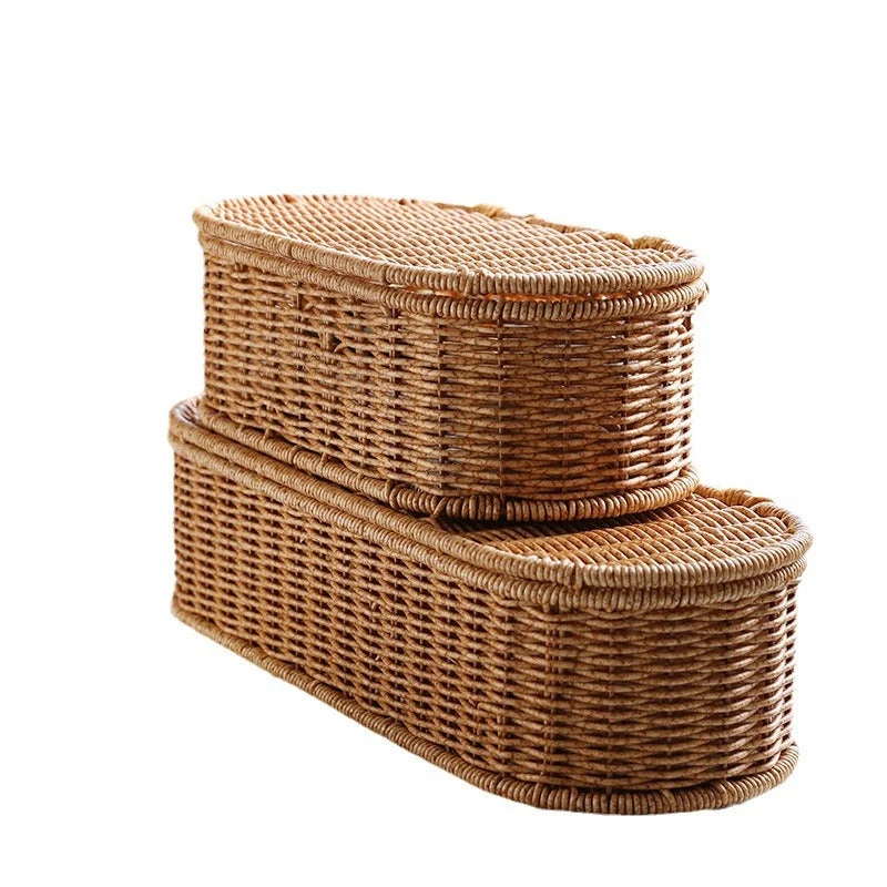 Handgemachter ovaler Rattan-Aufbewahrungskorb Skanto