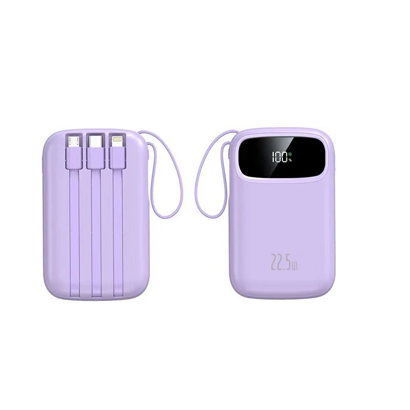 Powerbank mit integriertem Ladekabel und Digitalanzeige Skanto