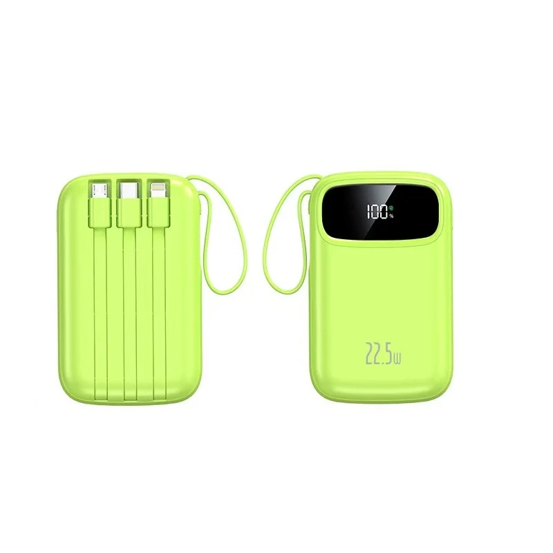 Powerbank mit integriertem Ladekabel und Digitalanzeige Skanto