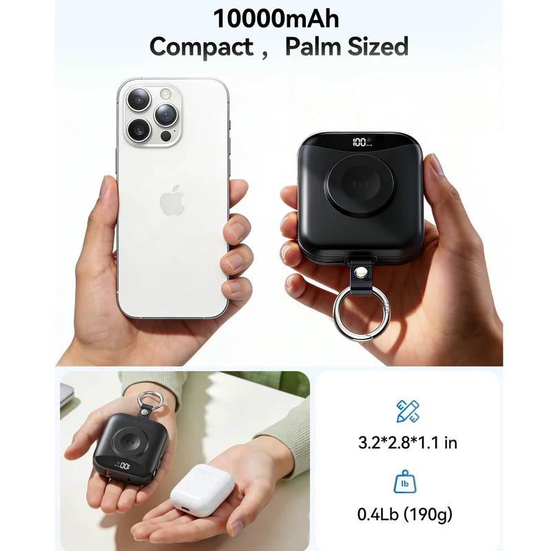 Tragbare kabellose Ladestation mit Powerbank Skanto