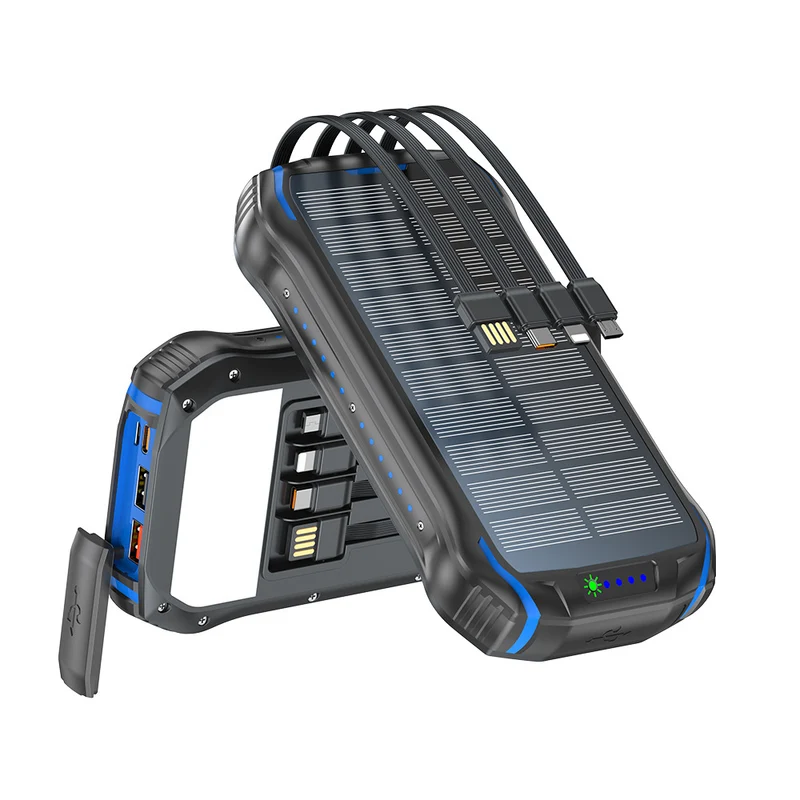 Tragbare Solar-Powerbank mit multifunktionalen Ladeanschlüssen und robustem Gehäuse Skanto
