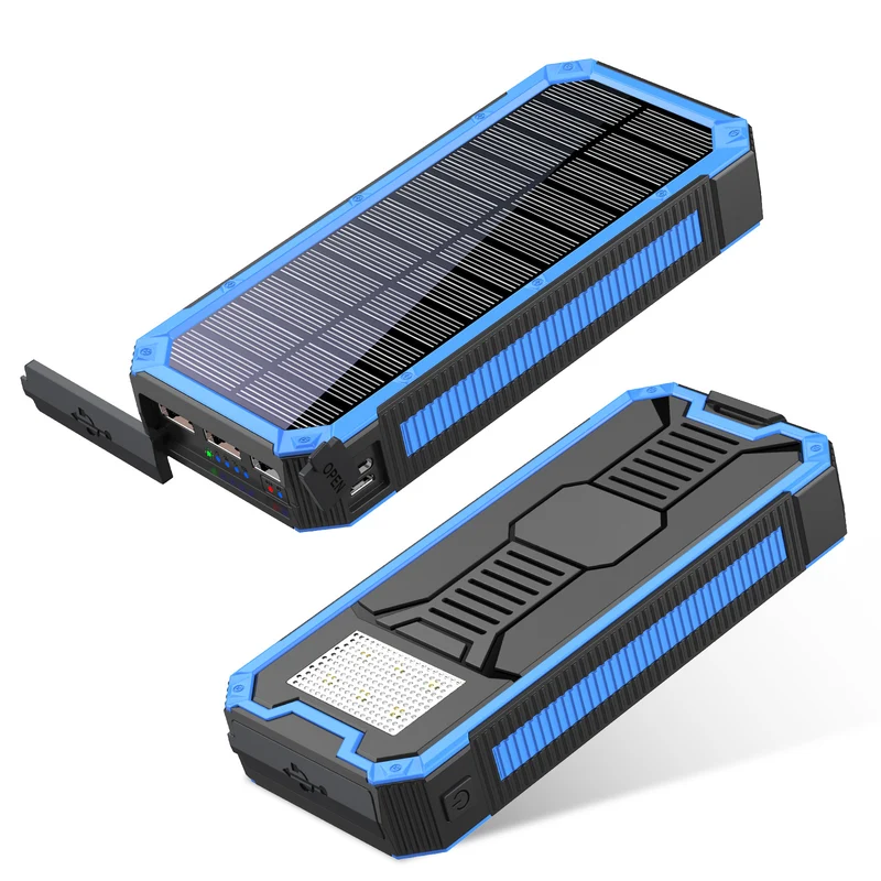 Tragbare Solar-Powerbank mit hochwertigem Design und mehreren Ausgängen Skanto