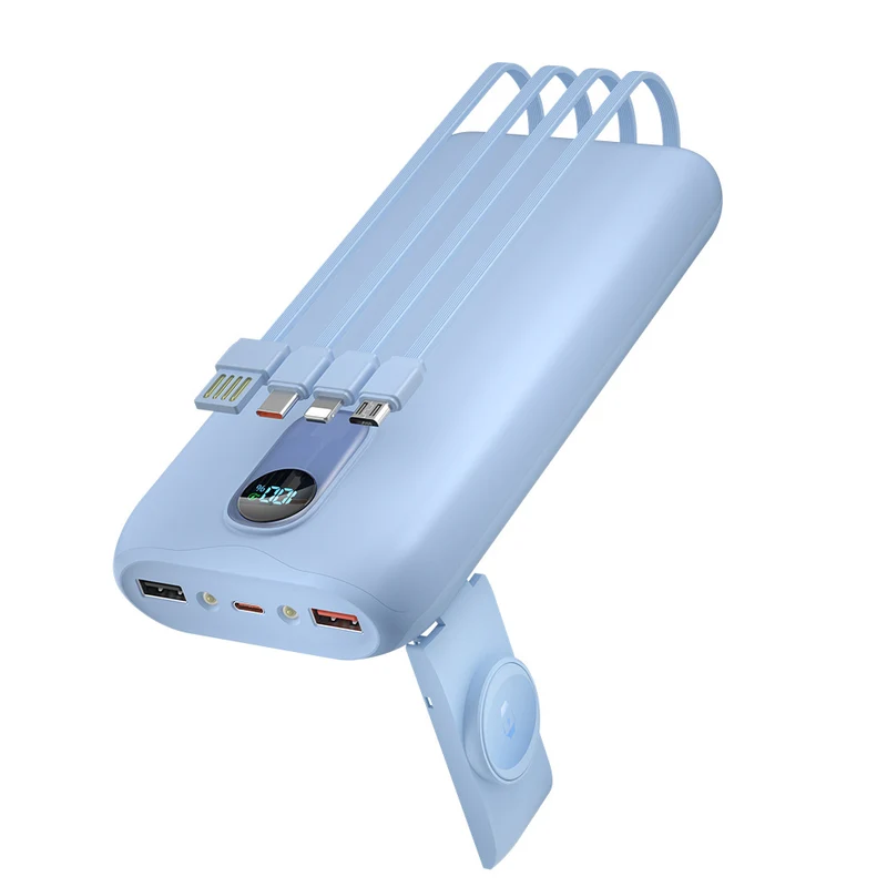 Tragbare Powerbank mit schneller induktiver Ladefunktion und mehreren USB-Anschlüssen Skanto