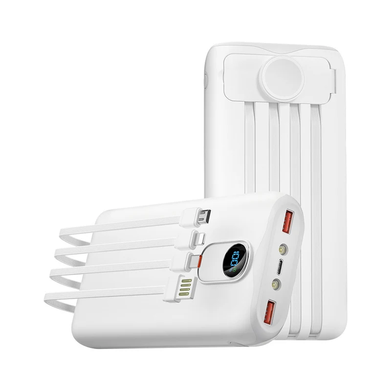 Tragbare Powerbank mit schneller induktiver Ladefunktion und mehreren USB-Anschlüssen Skanto