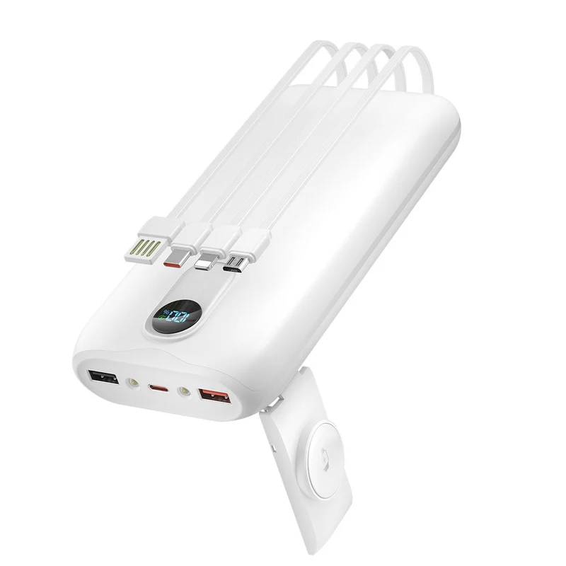 Tragbare Powerbank mit integrierten Ladekabeln und LCD-Bildschirm Skanto