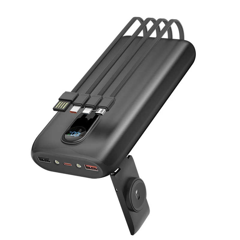 Tragbare Powerbank mit integrierten Ladekabeln und LCD-Bildschirm Skanto