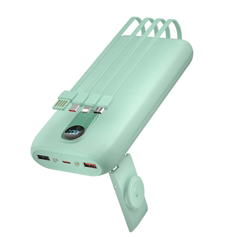 Tragbare Powerbank mit integrierten Ladekabeln und LCD-Bildschirm Skanto