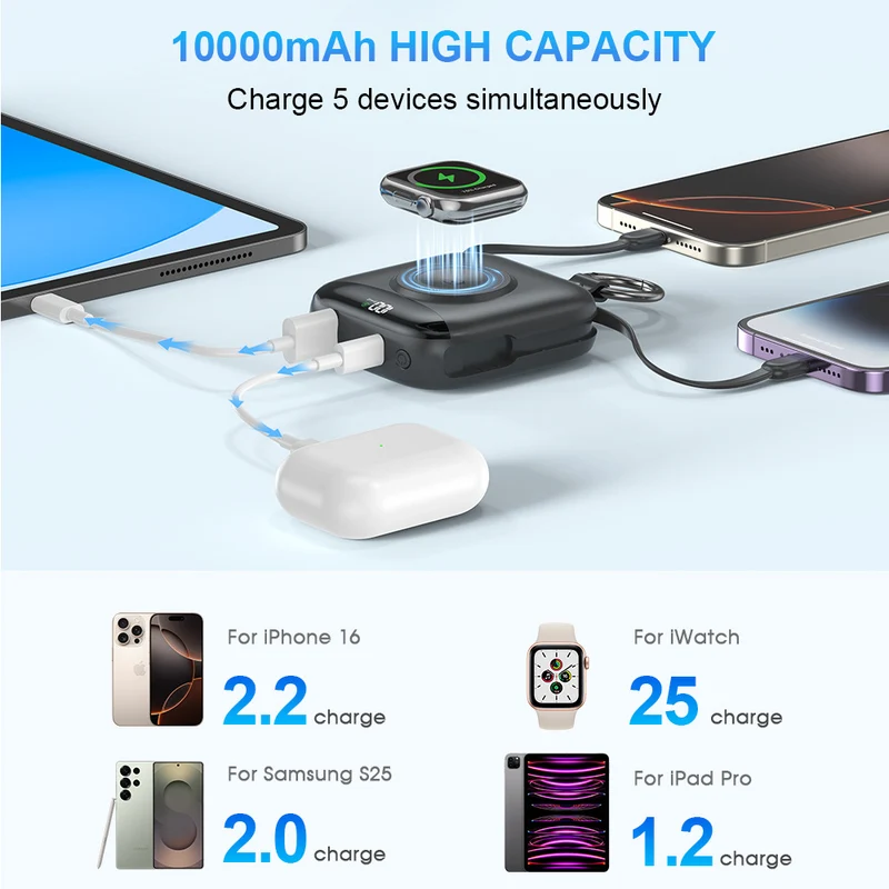 Tragbare kabellose Powerbank mit integriertem LED-Display Skanto