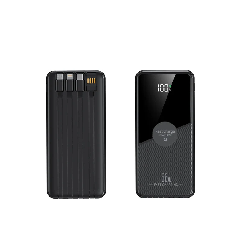 Portable Powerbank mit integriertem Multi-Ladekabel und digitaler Ladeanzeige Skanto