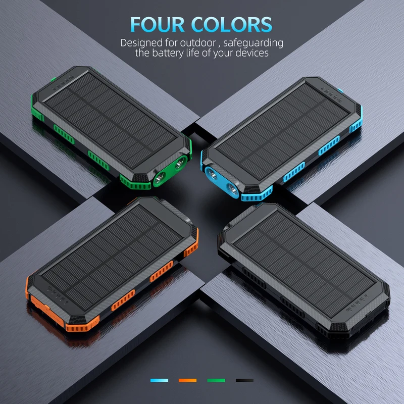 Solar-Powerbank mit integriertem Kompass und LED-Licht Skanto