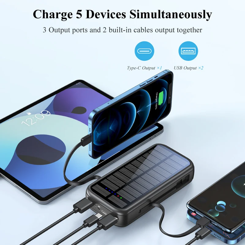 Solarbetriebene Powerbank mit integrierter Schnellladefunktion Skanto