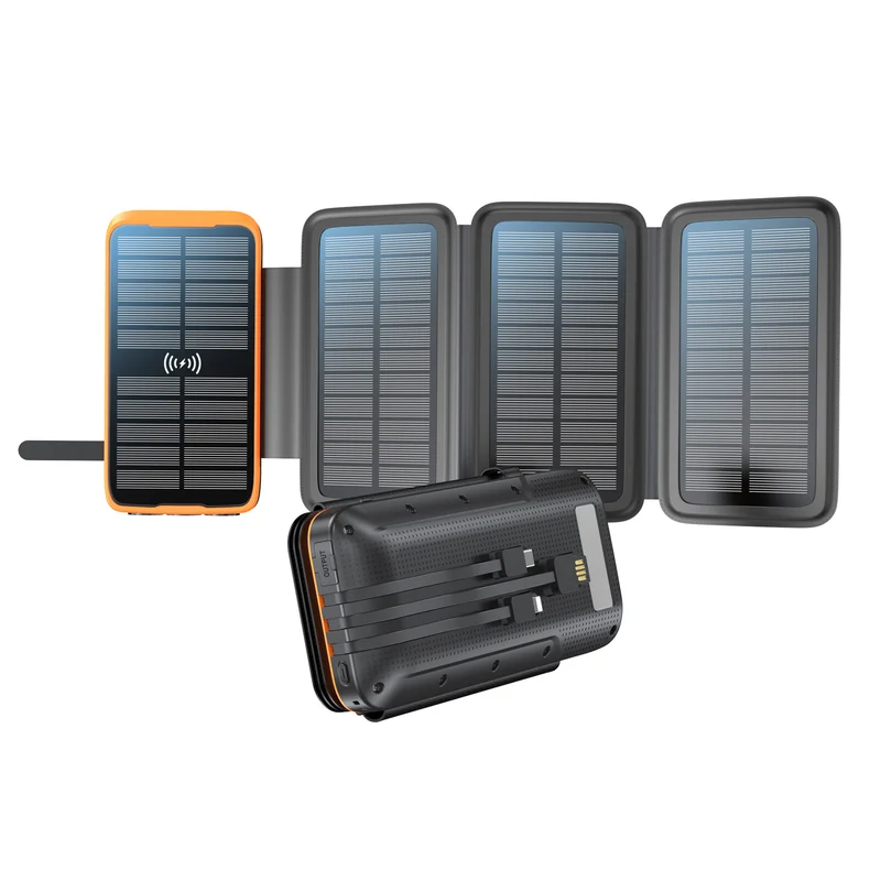 Solar-Powerbank mit kabelloser Ladefunktion von Skanto