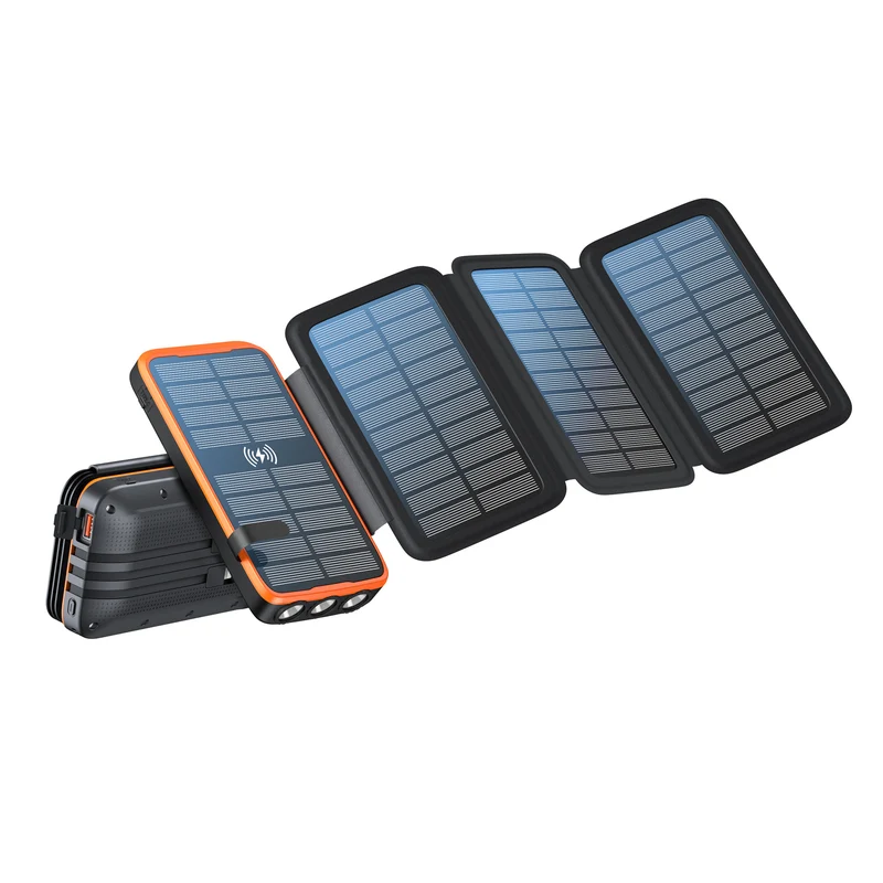 Solar-Powerbank mit kabelloser Ladefunktion von Skanto