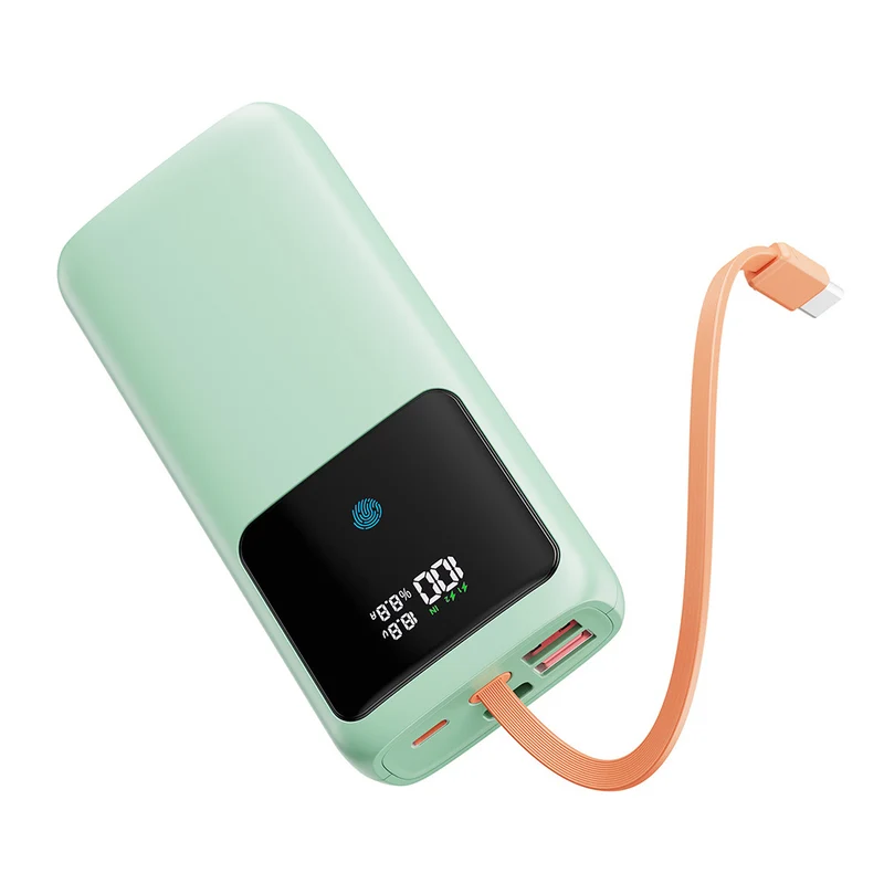 Powerbank mit LED-Display und integrierten Ladeanschlüssen Skanto