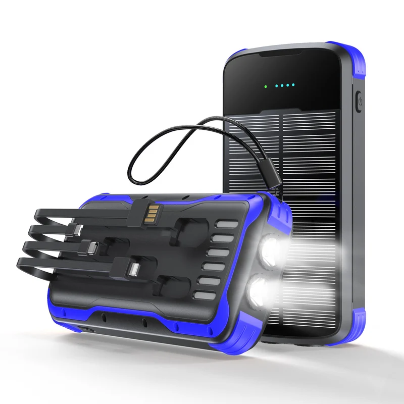 Multifunktionale Solar-Powerbank mit LED-Taschenlampe Skanto