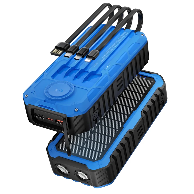 Multifunktionale Solar-Powerbank mit integrierter LED-Lampe Skanto
