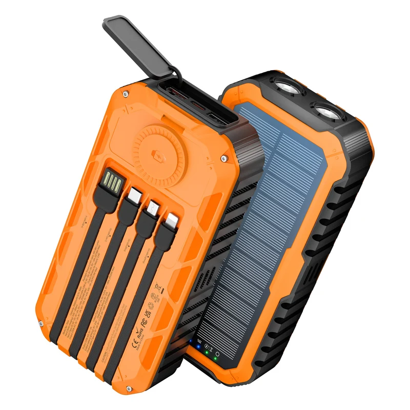 Multifunktionale Solar-Powerbank mit integrierter LED-Lampe Skanto