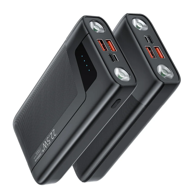 Leistungsstarke Powerbank mit integrierter LED-Beleuchtung und Schnellladefunktion Skanto