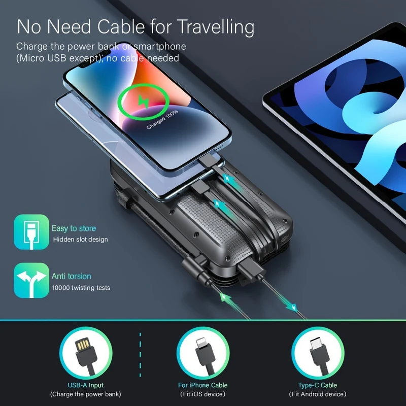 Solar-Powerbank mit integrierter Taschenlampe Skanto
