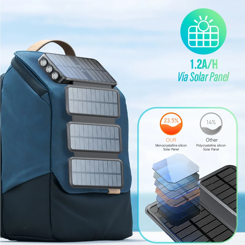 Solar-Powerbank mit integrierter Taschenlampe Skanto