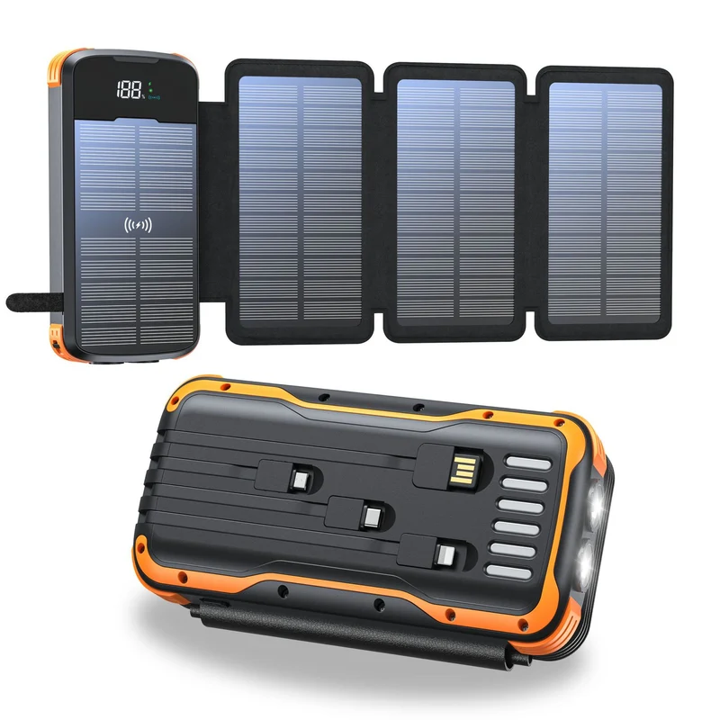 Solarladegerät mit Powerbank und LED-Leuchten Skanto